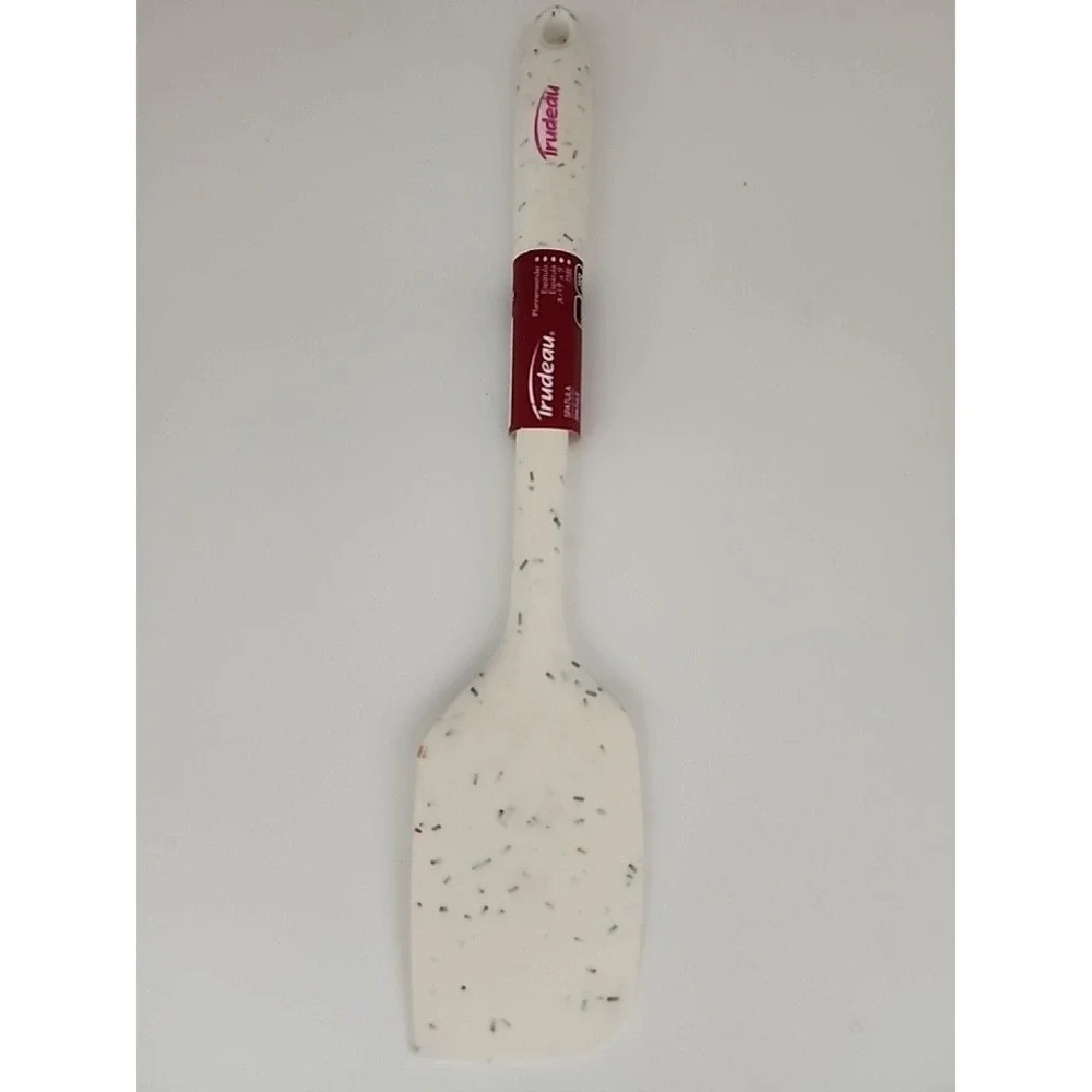 Trudeau Silicone Spatula 11 Inch White Confetti Heat Resistant BPA Free NEW